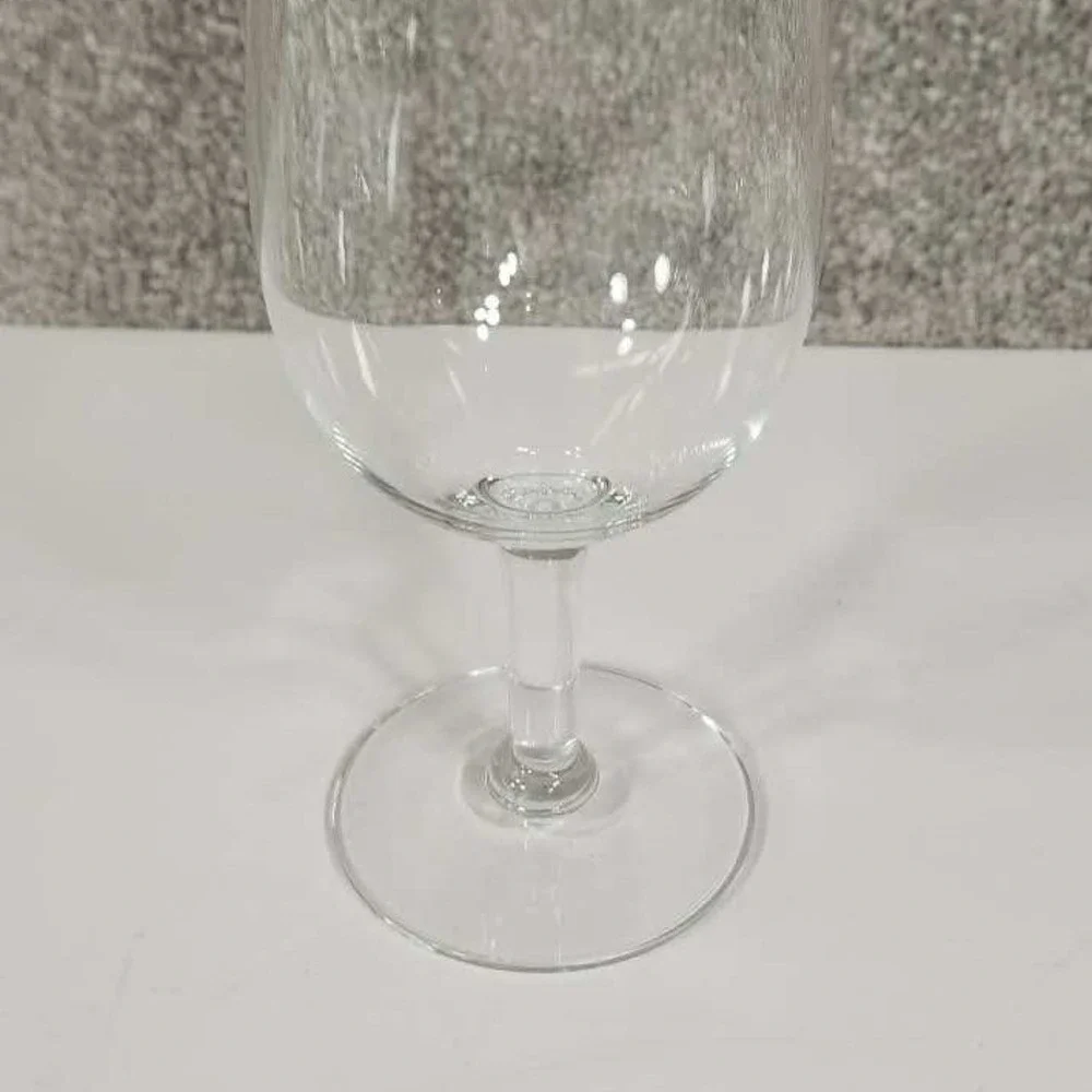 Silver Rim Wine Glass Clear Elegant Stemware Set of 8